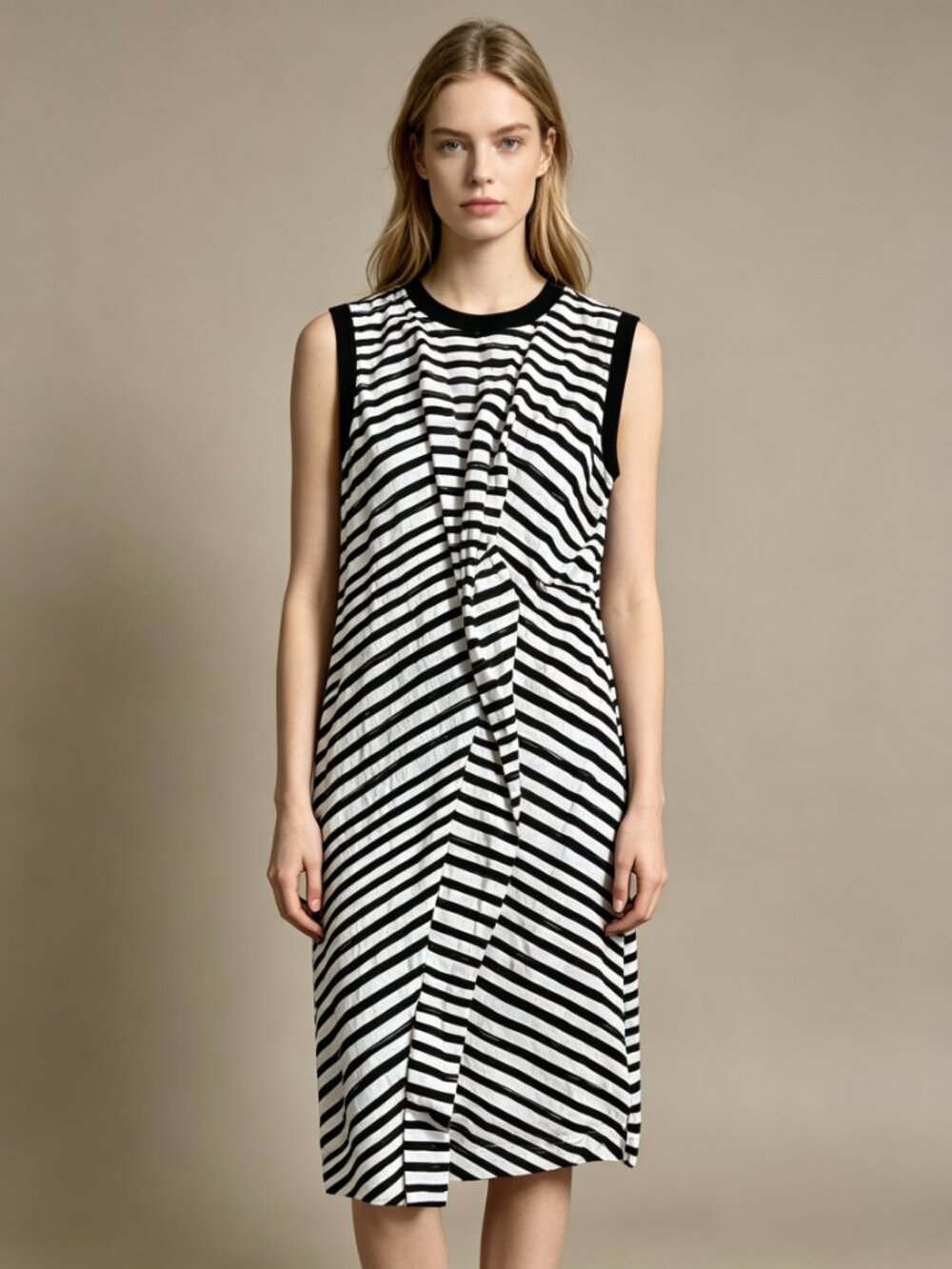 Marc by Marc Jacobs Sleeveless Striped Dress Black and White Casual Size XS